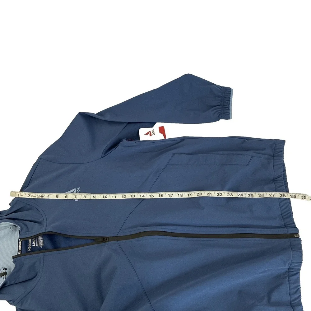 New Mens‎ Reebok Ascent Full Zip Windbreaker Jacket Size Large NWT Dark Denim